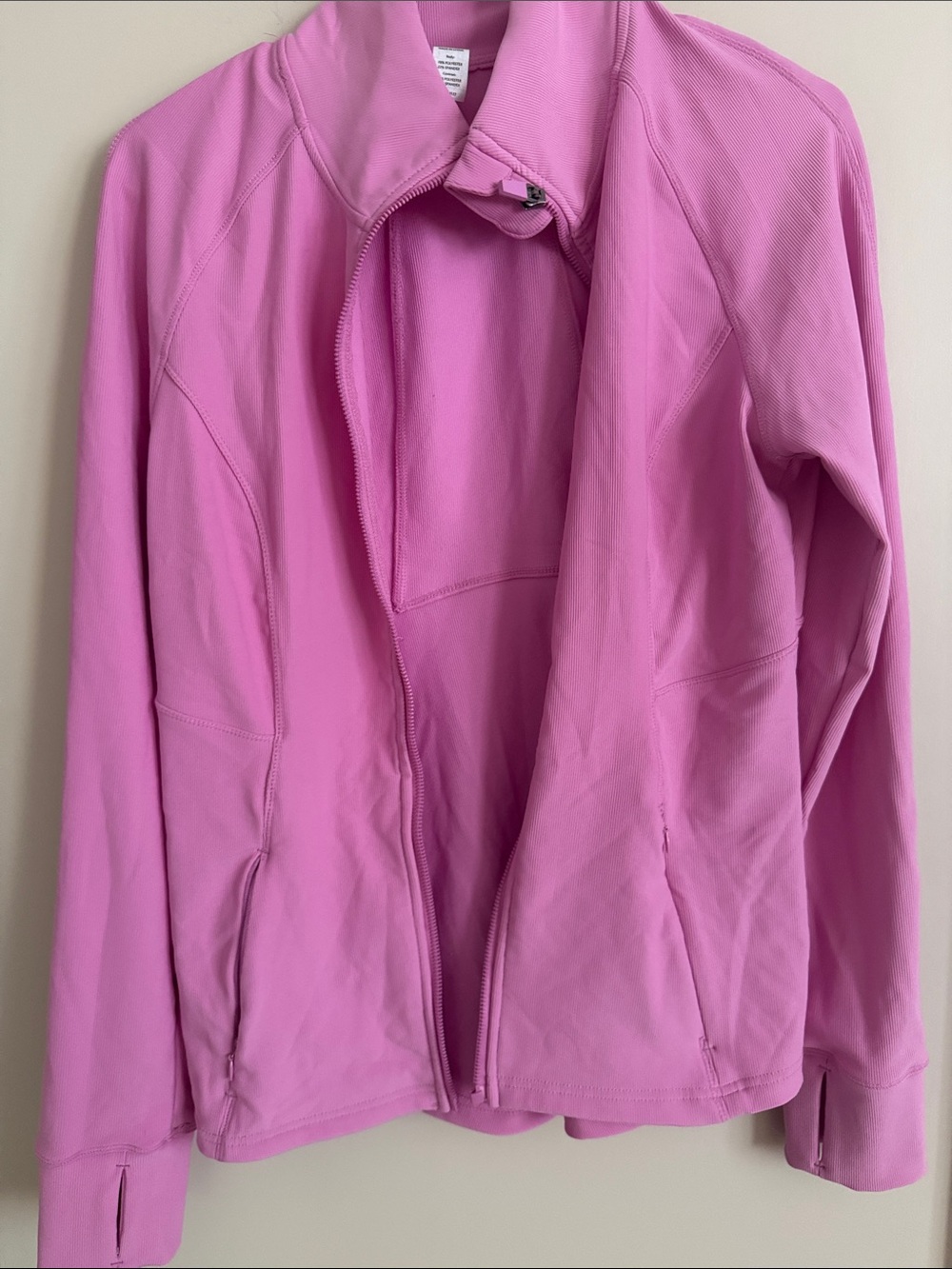 90 Degree Ribbed Women’s Pink Zip-Front Active Jacket